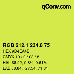 カラーコード: RGB 212.1 234.8 75 | qconv.com