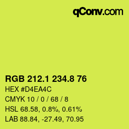 カラーコード: RGB 212.1 234.8 76 | qconv.com