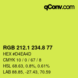 カラーコード: RGB 212.1 234.8 77 | qconv.com