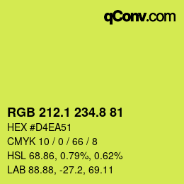 カラーコード: RGB 212.1 234.8 81 | qconv.com