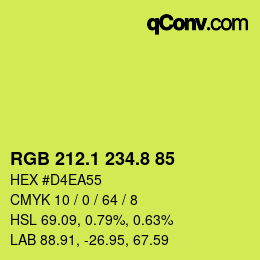 カラーコード: RGB 212.1 234.8 85 | qconv.com