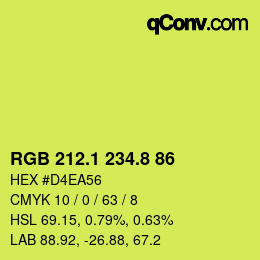 カラーコード: RGB 212.1 234.8 86 | qconv.com
