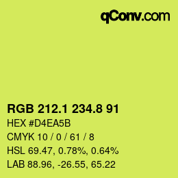 カラーコード: RGB 212.1 234.8 91 | qconv.com