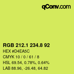 カラーコード: RGB 212.1 234.8 92 | qconv.com