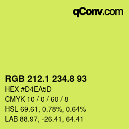 カラーコード: RGB 212.1 234.8 93 | qconv.com