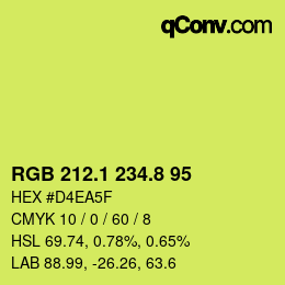 カラーコード: RGB 212.1 234.8 95 | qconv.com