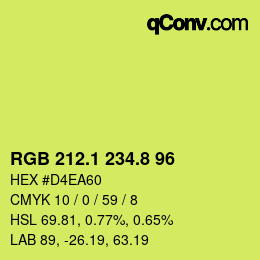 カラーコード: RGB 212.1 234.8 96 | qconv.com