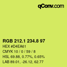 カラーコード: RGB 212.1 234.8 97 | qconv.com