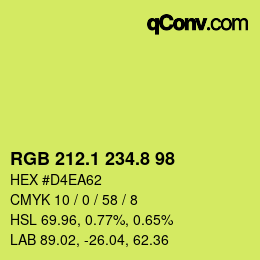 カラーコード: RGB 212.1 234.8 98 | qconv.com