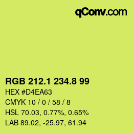 カラーコード: RGB 212.1 234.8 99 | qconv.com