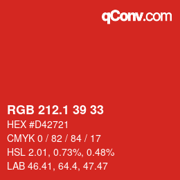 カラーコード: RGB 212.1 39 33 | qconv.com