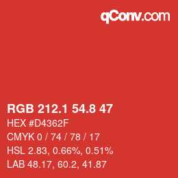 Color code: RGB 212.1 54.8 47 | qconv.com