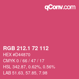 カラーコード: RGB 212.1 72 112 | qconv.com