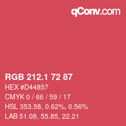 カラーコード: RGB 212.1 72 87 | qconv.com