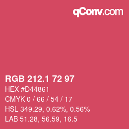 カラーコード: RGB 212.1 72 97 | qconv.com