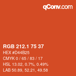 カラーコード: RGB 212.1 75 37 | qconv.com