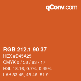 カラーコード: RGB 212.1 90 37 | qconv.com