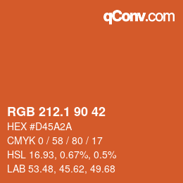 カラーコード: RGB 212.1 90 42 | qconv.com