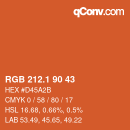 カラーコード: RGB 212.1 90 43 | qconv.com