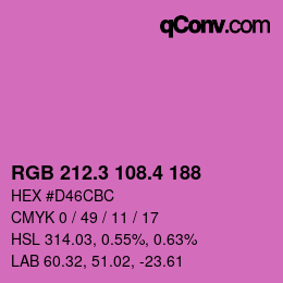 カラーコード: RGB 212.3 108.4 188 | qconv.com