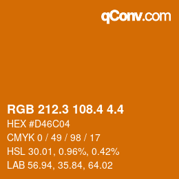 カラーコード: RGB 212.3 108.4 4.4 | qconv.com