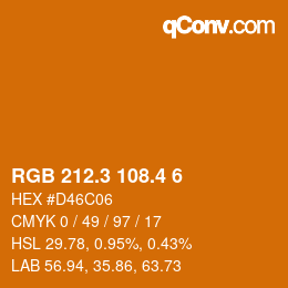 カラーコード: RGB 212.3 108.4 6 | qconv.com