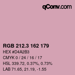 カラーコード: RGB 212.3 162 179 | qconv.com