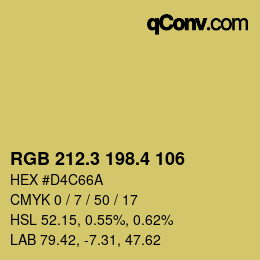 カラーコード: RGB 212.3 198.4 106 | qconv.com