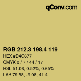 カラーコード: RGB 212.3 198.4 119 | qconv.com