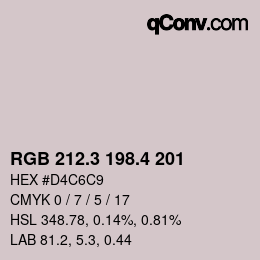 カラーコード: RGB 212.3 198.4 201 | qconv.com