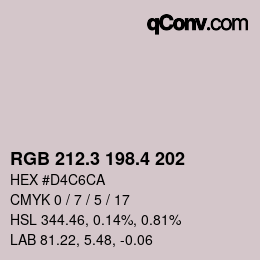 カラーコード: RGB 212.3 198.4 202 | qconv.com