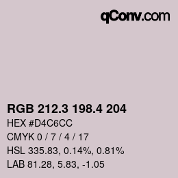 カラーコード: RGB 212.3 198.4 204 | qconv.com