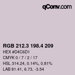 カラーコード: RGB 212.3 198.4 209 | qconv.com