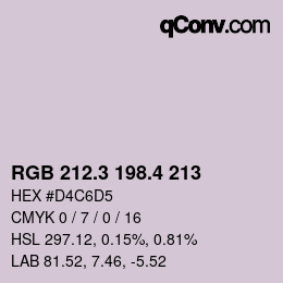 カラーコード: RGB 212.3 198.4 213 | qconv.com