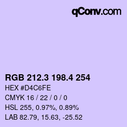 カラーコード: RGB 212.3 198.4 254 | qconv.com