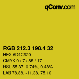 カラーコード: RGB 212.3 198.4 32 | qconv.com