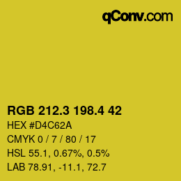 カラーコード: RGB 212.3 198.4 42 | qconv.com