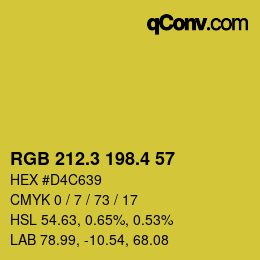 カラーコード: RGB 212.3 198.4 57 | qconv.com