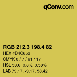 カラーコード: RGB 212.3 198.4 82 | qconv.com