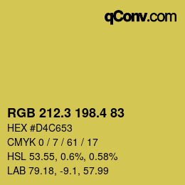カラーコード: RGB 212.3 198.4 83 | qconv.com