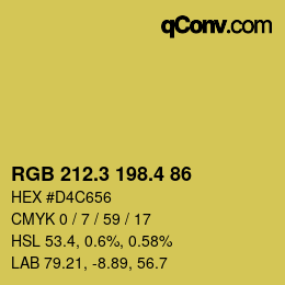 カラーコード: RGB 212.3 198.4 86 | qconv.com