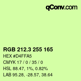 カラーコード: RGB 212.3 255 165 | qconv.com