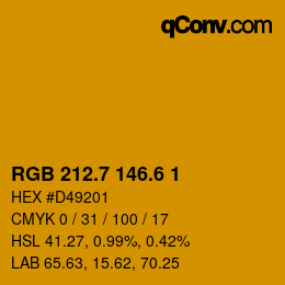 カラーコード: RGB 212.7 146.6 1 | qconv.com