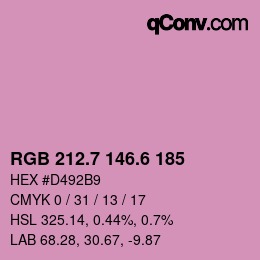 カラーコード: RGB 212.7 146.6 185 | qconv.com