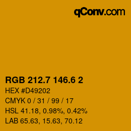 カラーコード: RGB 212.7 146.6 2 | qconv.com