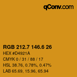 カラーコード: RGB 212.7 146.6 26 | qconv.com
