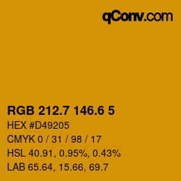 カラーコード: RGB 212.7 146.6 5 | qconv.com