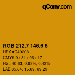 カラーコード: RGB 212.7 146.6 8 | qconv.com