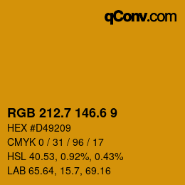 カラーコード: RGB 212.7 146.6 9 | qconv.com