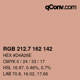 カラーコード: RGB 212.7 162 142 | qconv.com